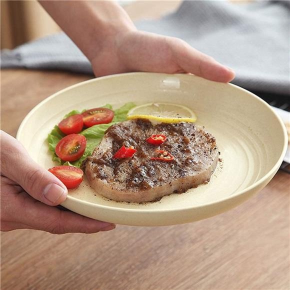 Wheat Straw Dinnerware Sets, 20 PCS Microwave Unbreakable Plates and Bowls Sets - Picture 5 of 6